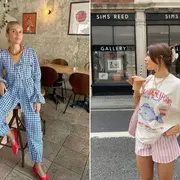 Dos mujeres en la calle usando el estilo chica portuguesa.
