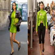 Dos mujeres en la Copenhague Fashion Week.