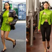 Dos mujeres en la Copenhague Fashion Week.