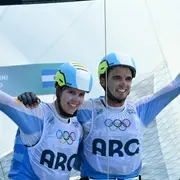 Eugenia Bosco, junto con su pareja náutica Mateo Majdalani