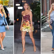 Los looks florales de Blake Lively presentando Romper el círculo.