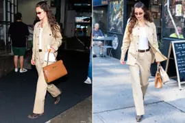 Dos fotos de Bella Hadid en la calle.