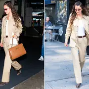 Dos fotos de Bella Hadid en la calle.