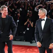 Brad Pitt y George Clooney en el Festival de Venecia.