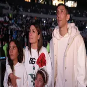 La familia Di María en el Monumental, el 5 de septiembre de 2024.