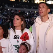 La familia Di María en el Monumental, el 5 de septiembre de 2024.