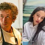Fotos de Jeremy Allen White y Rosalía.