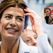 Armado de fotos de Juliana Awada y su ahijado Silver.