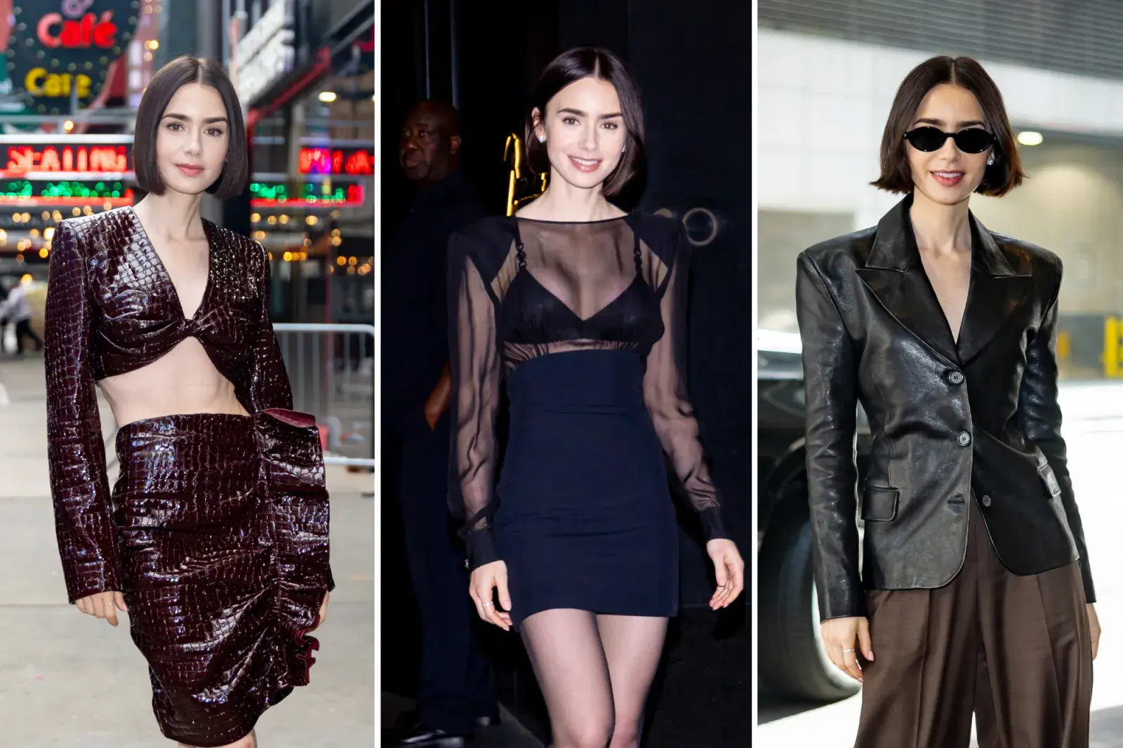 Armado con Los mejores looks de Lily Collins en Nueva York.
