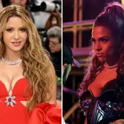 Armado con imagen de Shakira y la protagonista de la serie Celeste.