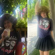 Dos fotos de Rosalía.