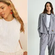 Dos modelos mujeres usando ropa de lino de Avellaneda.