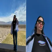 Dos fotos de Lali Espósito en Mendoza.