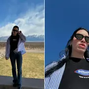 Dos fotos de Lali Espósito en Mendoza.