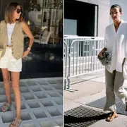 Dos fotos de dos mujeres usando ropa de la tendencia "potato girl".
