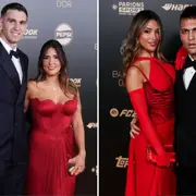 Mandinha y el Dibu Martínez, y Agustina Gandolfo y Lautaro Martínez, en el Balón de Oro 2024.