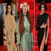 Armado con fotos de actrices en los Martín Fierro de Cine.