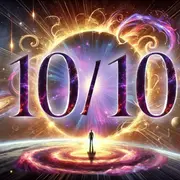 imagen galáctica de una persona entrando a un portal con los números 10/10 haciendo referencia al 10 de octubre