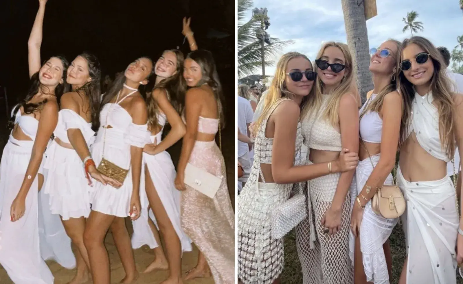 Mujeres vestidas de blanco en año nuevo