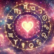 Rueda con los simbolos del zodìaco y en el centro un corazon