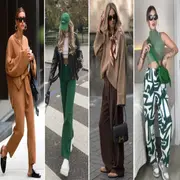 mujeres vestidas en color marron y verde