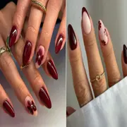 Uñas en color bordó