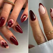 Uñas en color bordó