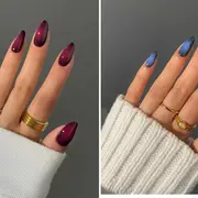 Con tonos profundos y acabados degradé, esta manicura conquista por su estilo sofisticado y versátil. Ideal para uñas largas o cortas, el diseño aura oscura gana protagonismo en 2025.