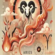 Un carnero envuelto en fuego.