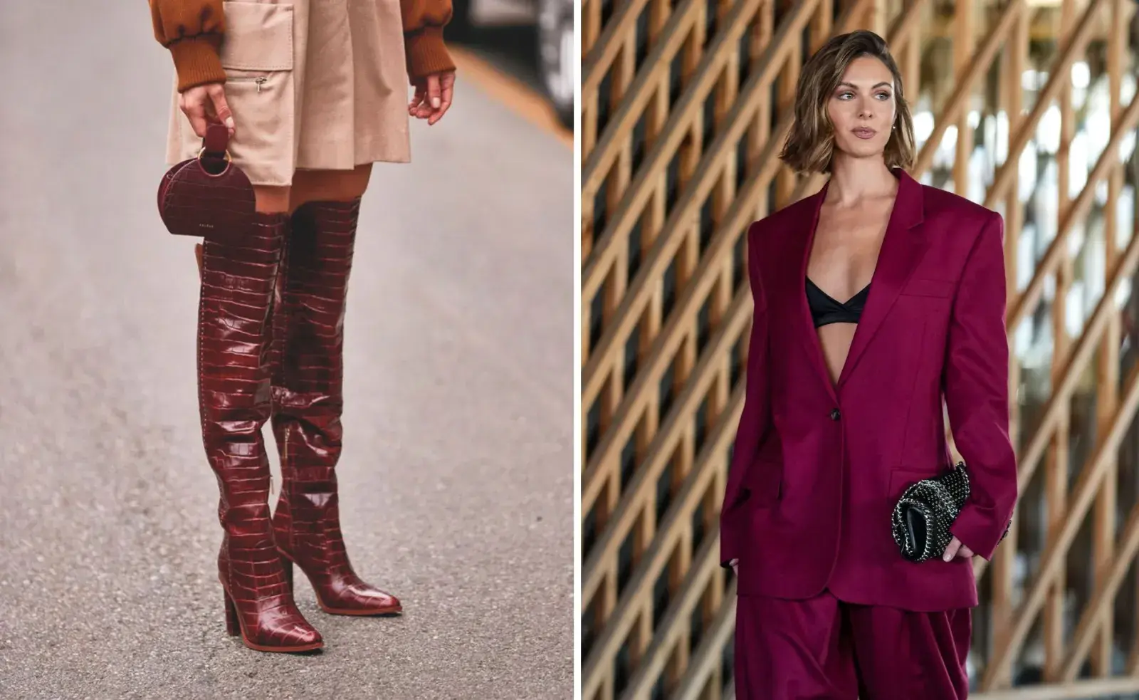 El borgoña y las botas ultraaltas son unos de los protagonistas de la nueva temporada