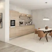 Cocina con tonos color piedra