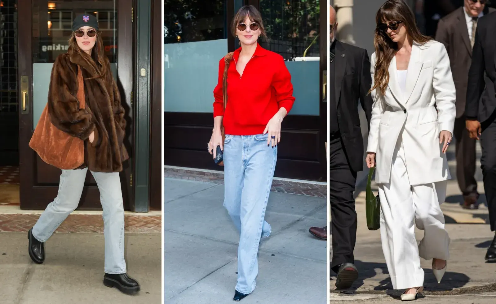 Dakota Johnson con prendas tendencia