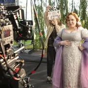 Foto del detrás de escena de Bridgerton.