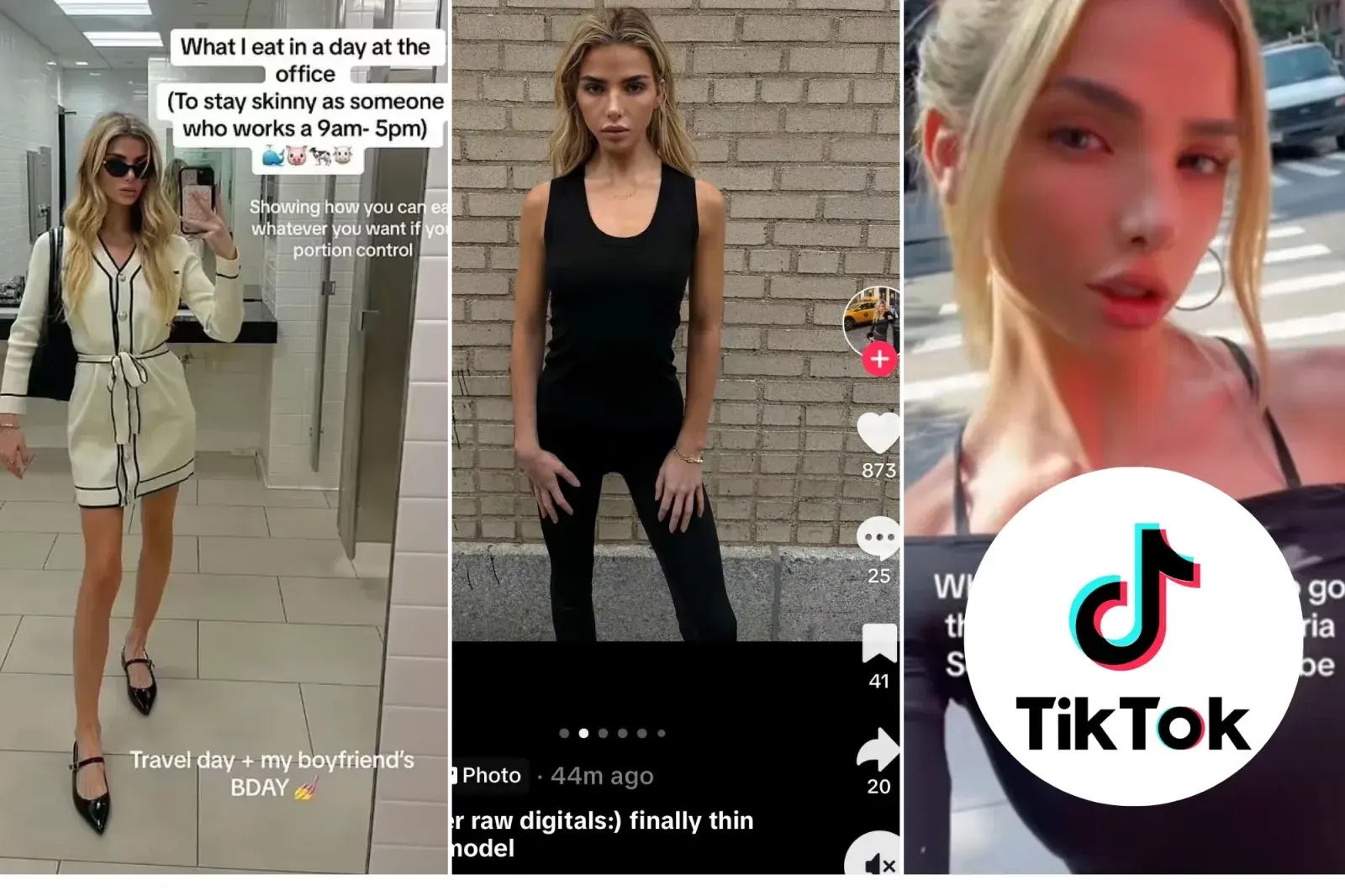 Tres posteos de Tik Tok