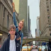 Romina Polnoroff y su hijo de 17 años en Nueva York