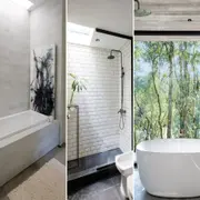 Despojadas o barrocas, las bañeras definen la onda del baño y las duchas se juegan por la practicidad.