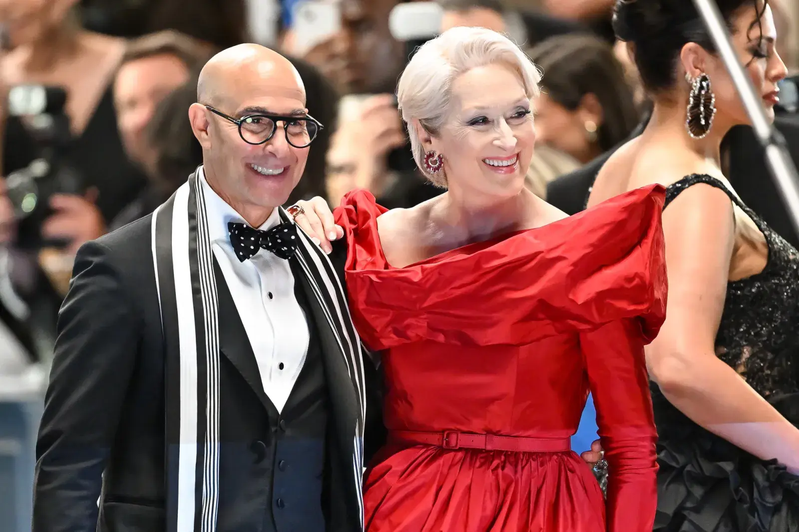 Meryl Streep y Stanley Tucci en el rodaje de El diablo viste a la moda 2