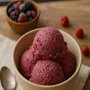 Helado keto de frutos rojos