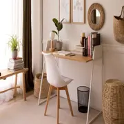 Un espacio de trabajo y estudio con algunos detalles deco que realzan todo el ambiente