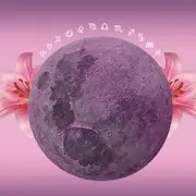 Un planeta con flores y signos del zodíaco.