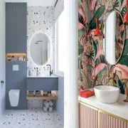 En el universo deco, los baños pequeños son verdaderos lienzos en blanco