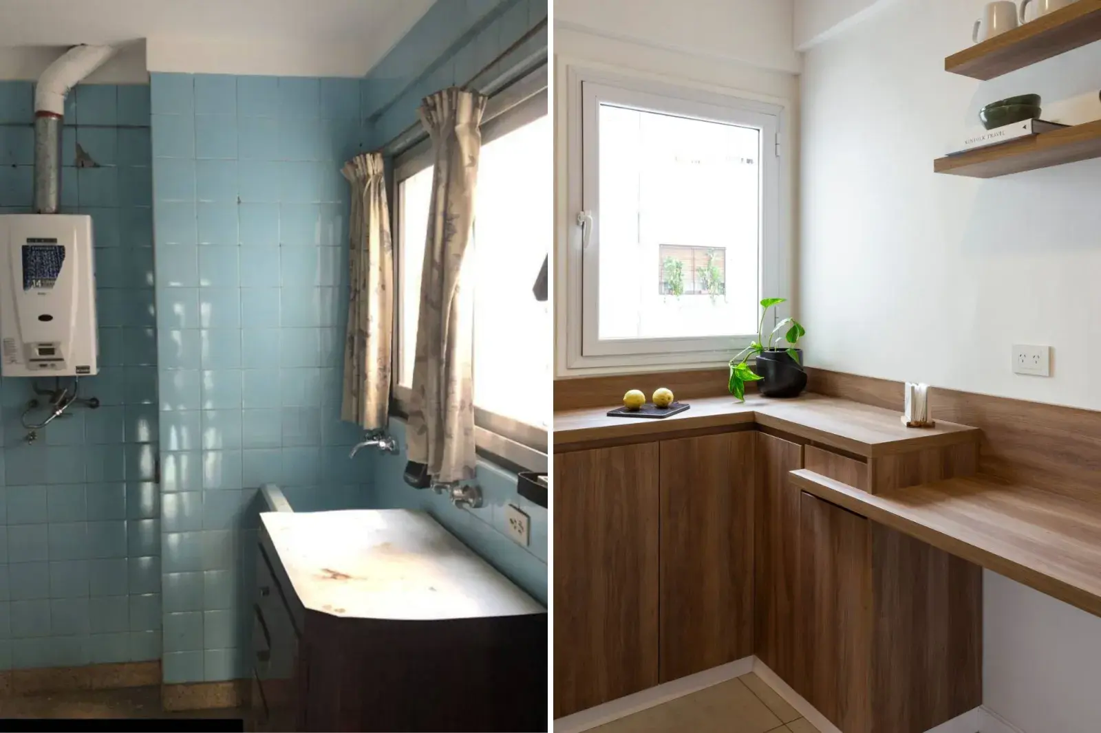 Antes y después de la cocina: con poco, se logró mucho.