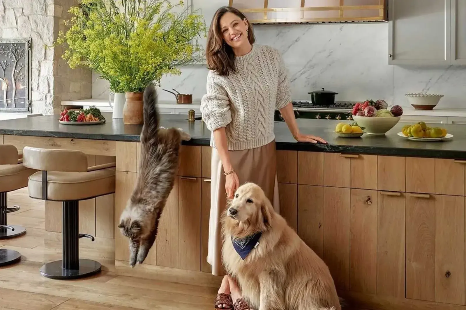 La casa de Jennifer Garner es de estilo granjero y mucha madera