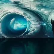 Sobre papel, en un manequí, en el espacio o en pantallas... hay creatividad para todos los formatos. Foto: obra digital de ArtLab en Estilo Art