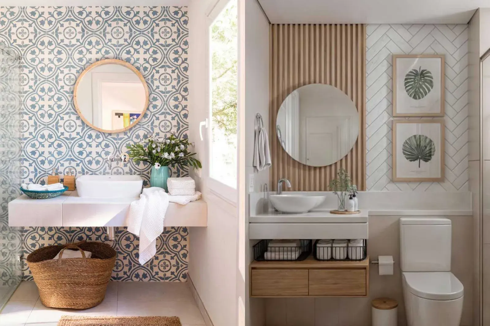 Baños pequeños con estilo: 10 ideas para reformarlo con objetos sin entrar  en obra - Ohlalá, image size:1600x1066