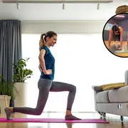 Foto de mujer entrenando.