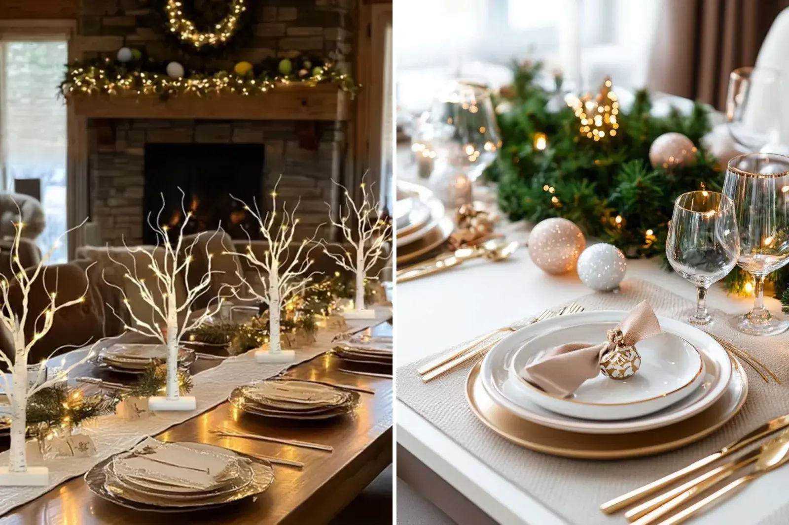 Centros de mesa navideños.