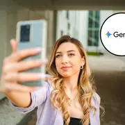 Foto de mujer selfie.