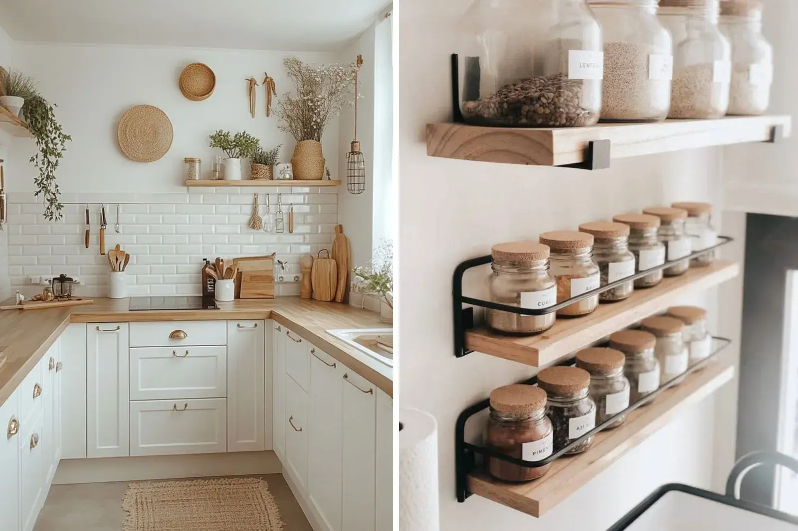 Los mini estantes se vuelven aliados clave para mantener el orden y sumar superficie útil sin comprometer la estética.