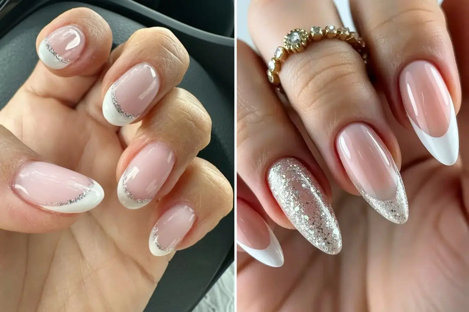 Clásicas y elegantes: 7 diseños de francesitas con brillo perfectas para fin de año